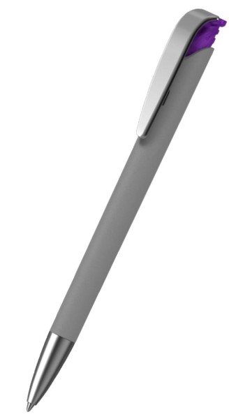 KLIO-ETERNA Kugelschreiber Jona softgrip ice MMs Hellgrau CSG Violett VTI1 