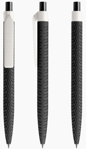 prodir Kugelschreiber QS03 Kunststoff-Clip flat polished PRP softtouch P77 grau
