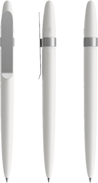prodir Kugelschreiber DS5 Metal Clip TSM Matt White S70 Silver