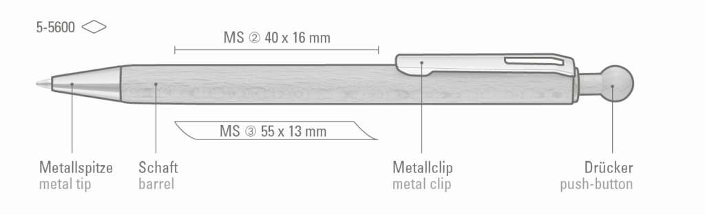 Flair Woody Kugelschreiber (50 Stück) – Mit 0,7 Mm Edelstahlspitze In Blau, Schwarz, Rot Für Schule & Büro