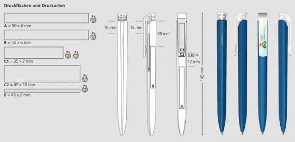 Klio-Eterna Kugelschreiber Trias recycling 42667 Mittelblau