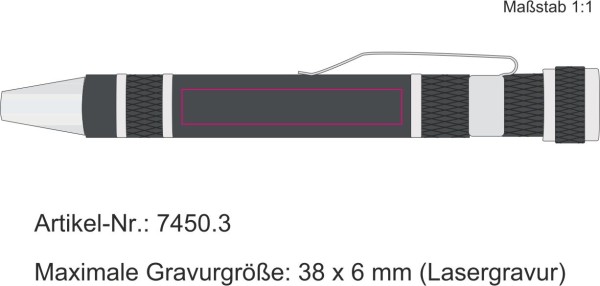 8-in-1 Schraubendreher im Kugelschreiberdesign 7450.3 - schwarz
