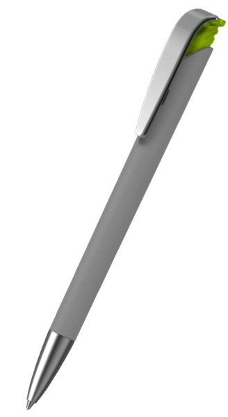 KLIO-ETERNA Kugelschreiber Jona softgrip ice MMs Hellgrau CSG Hellgrün PTI
