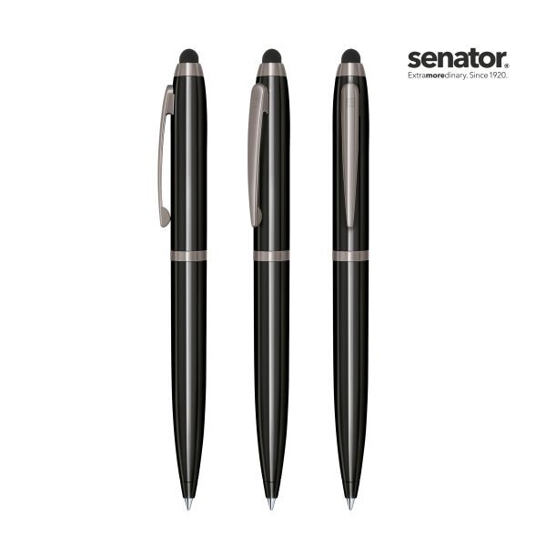 SENATOR Metallkugelschreiber + Stylus NAUTIC BLACK 3340